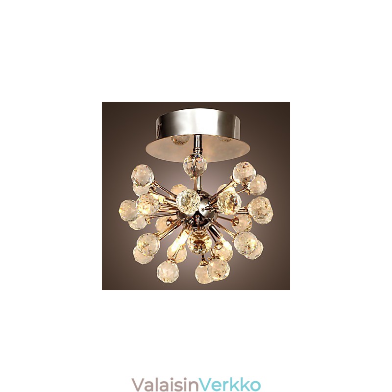 Moderni nykyaikainen Crystal Mini Style kromimetallikattokruunu uppoasennus