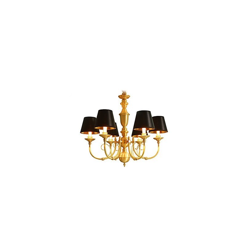 Kattokruunu Traditional Classic Country Brass -ominaisuus minityylisille metallisille 6 polttimoille