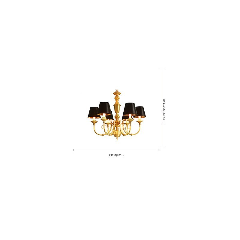 Kattokruunu Traditional Classic Country Brass -ominaisuus minityylisille metallisille 6 polttimoille