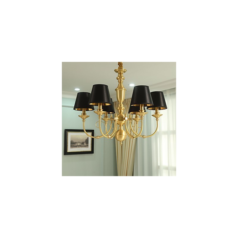Kattokruunu Traditional Classic Country Brass -ominaisuus minityylisille metallisille 6 polttimoille