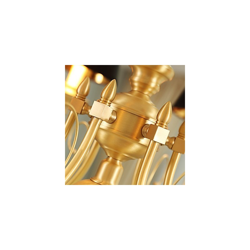 Kattokruunu Traditional Classic Country Brass -ominaisuus minityylisille metallisille 6 polttimoille