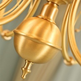Kattokruunu Traditional Classic Country Brass -ominaisuus minityylisille metallisille 6 polttimoille