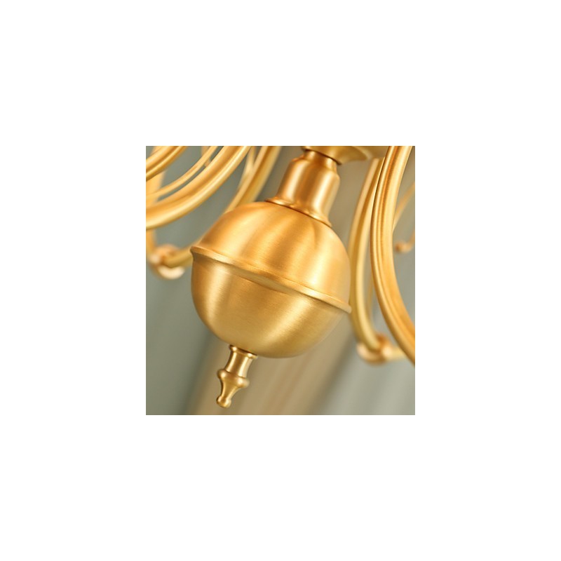 Kattokruunu Traditional Classic Country Brass -ominaisuus minityylisille metallisille 6 polttimoille