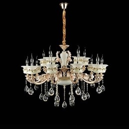 Perinteinen klassinen sinkkiseosominaisuus Crystal Mini Style Metal Indoors Garden 15 lamps kattokruunulle