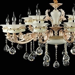 Perinteinen klassinen sinkkiseosominaisuus Crystal Mini Style Metal Indoors Garden 15 lamps kattokruunulle