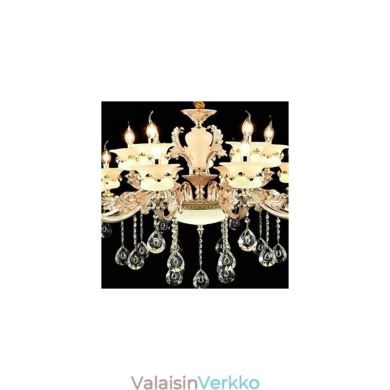 Perinteinen klassinen sinkkiseosominaisuus Crystal Mini Style Metal Indoors Garden 15 lamps kattokruunulle