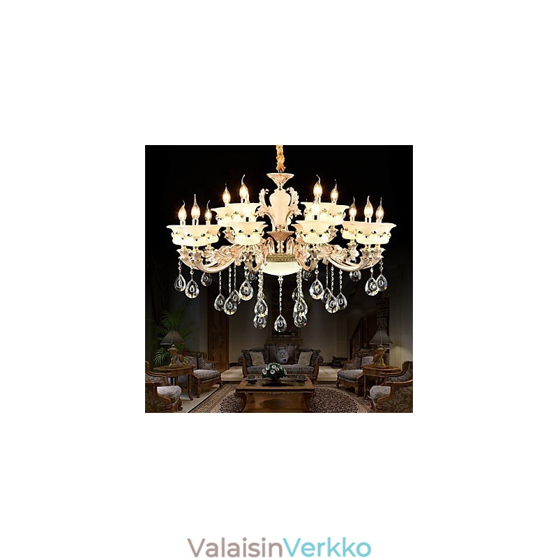 Perinteinen klassinen sinkkiseosominaisuus Crystal Mini Style Metal Indoors Garden 15 lamps kattokruunulle