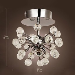 Moderni nykyaikainen Crystal Mini Style kromimetallikattokruunu uppoasennus