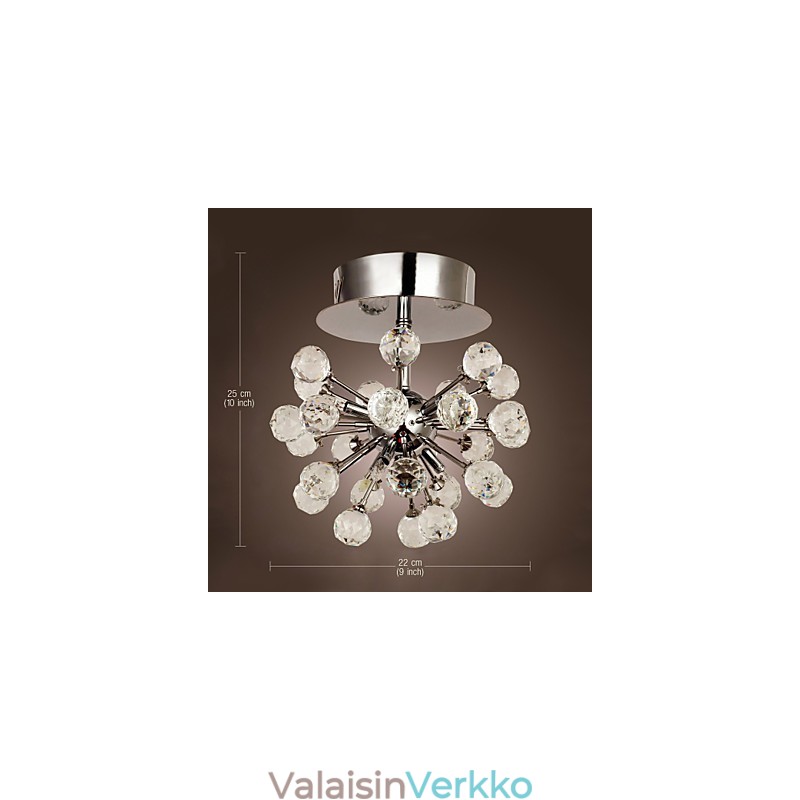 Moderni nykyaikainen Crystal Mini Style kromimetallikattokruunu uppoasennus