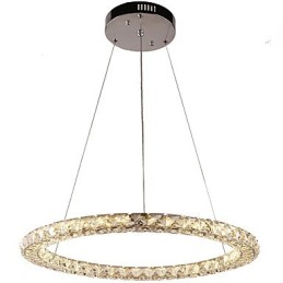 Ring Crystal -riippuvalaisin Moderni kristallikruunu kattovalaisimet sisävalaisimiin, himmennettävissä kaukosäätimellä