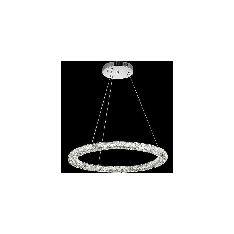 Ring Crystal -riippuvalaisin Moderni kristallikruunu kattovalaisimet sisävalaisimiin, himmennettävissä kaukosäätimellä