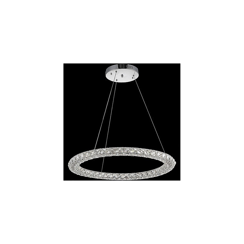 Ring Crystal -riippuvalaisin Moderni kristallikruunu kattovalaisimet sisävalaisimiin, himmennettävissä kaukosäätimellä