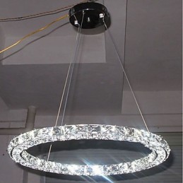 Ring Crystal -riippuvalaisin Moderni kristallikruunu kattovalaisimet sisävalaisimiin, himmennettävissä kaukosäätimellä