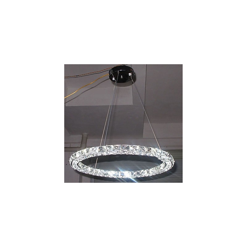 Ring Crystal -riippuvalaisin Moderni kristallikruunu kattovalaisimet sisävalaisimiin, himmennettävissä kaukosäätimellä