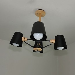 4 Vaaleaa Moniväristä Macaron Wood Vintage Painting Feature Metal Kattokruunu