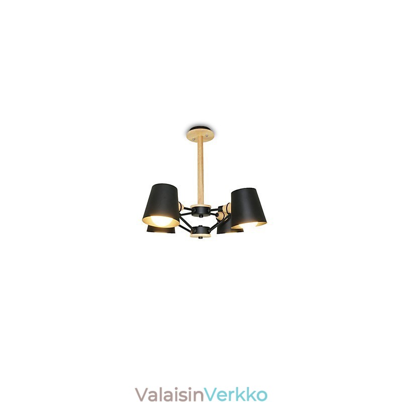 4 Vaaleaa Moniväristä Macaron Wood Vintage Painting Feature Metal Kattokruunu