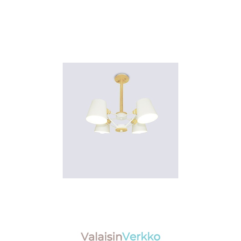4 Vaaleaa Moniväristä Macaron Wood Vintage Painting Feature Metal Kattokruunu