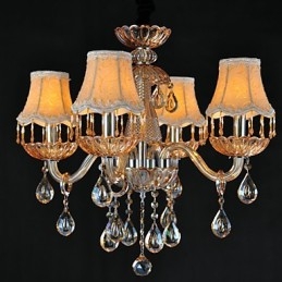 Kattokruunu Crystal Retro Glass 4 Light
