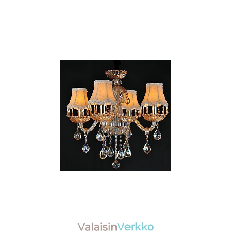 Kattokruunu Crystal Retro Glass 4 Light