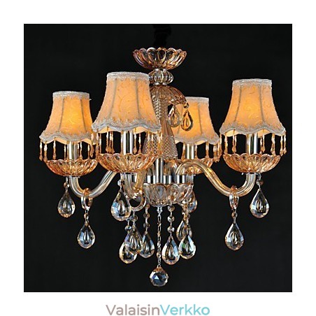 Kattokruunu Crystal Retro Glass 4 Light