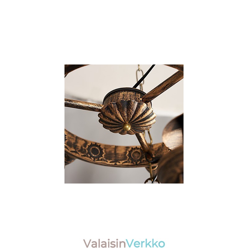 Rustic Lodge Vintage Retro Country Globe -maalausominaisuus minityylisuunnittelijoille Metallikruunu