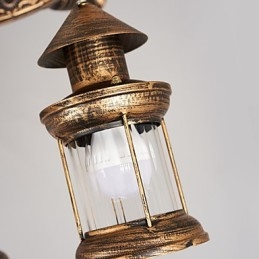 Rustic Lodge Vintage Retro Country Globe -maalausominaisuus minityylisuunnittelijoille Metallikruunu