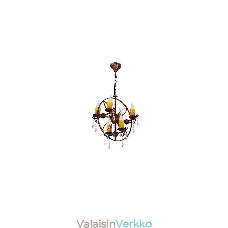 Rustic Lodge Vintage Retro Country Globe -maalausominaisuus minityylisuunnittelijoille Metallikruunu