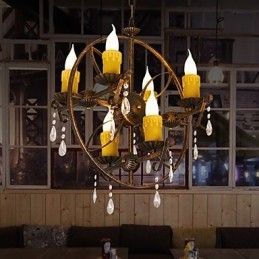 Rustic Lodge Vintage Retro Country Globe -maalausominaisuus minityylisuunnittelijoille Metallikruunu