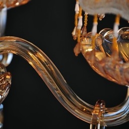 Kattokruunu Crystal Retro Glass 4 Light