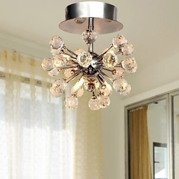 Moderni nykyaikainen Crystal Mini Style kromimetallikattokruunu uppoasennus