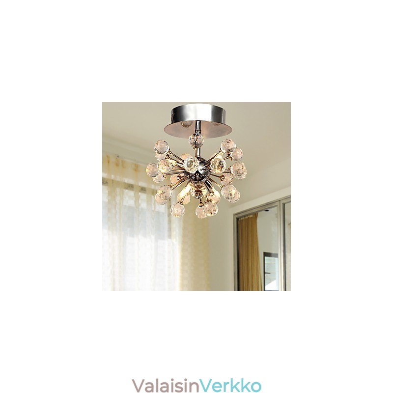 Moderni nykyaikainen Crystal Mini Style kromimetallikattokruunu uppoasennus
