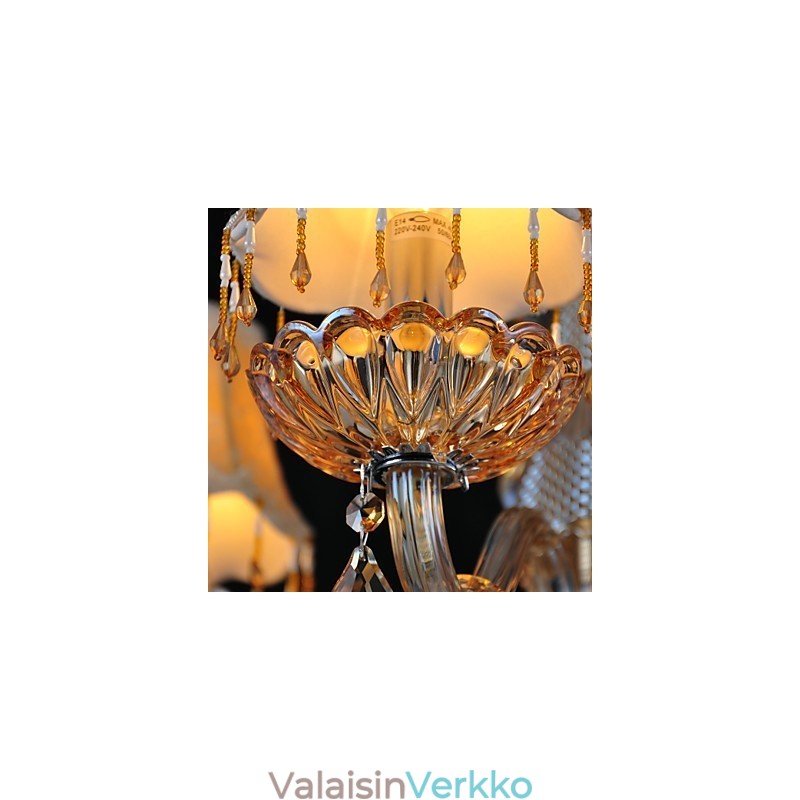 Kattokruunu Crystal Retro Glass 4 Light