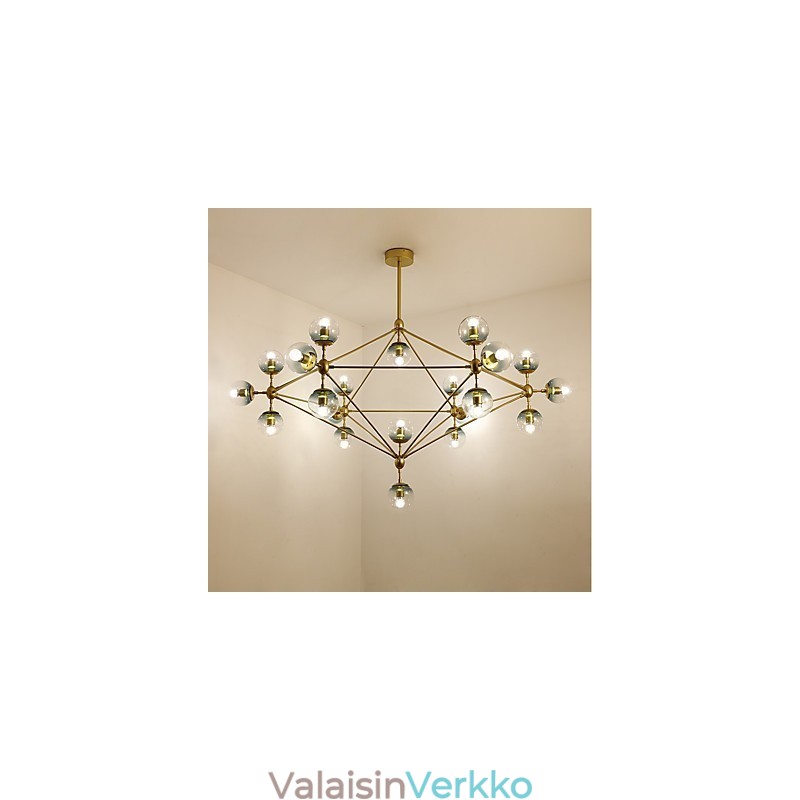Twenty_one Light Postmoderni Eurooppa -tyyli Modo Metallilasiriippuvalaisin Aula Koristele teollinen kattokruunu lamppu