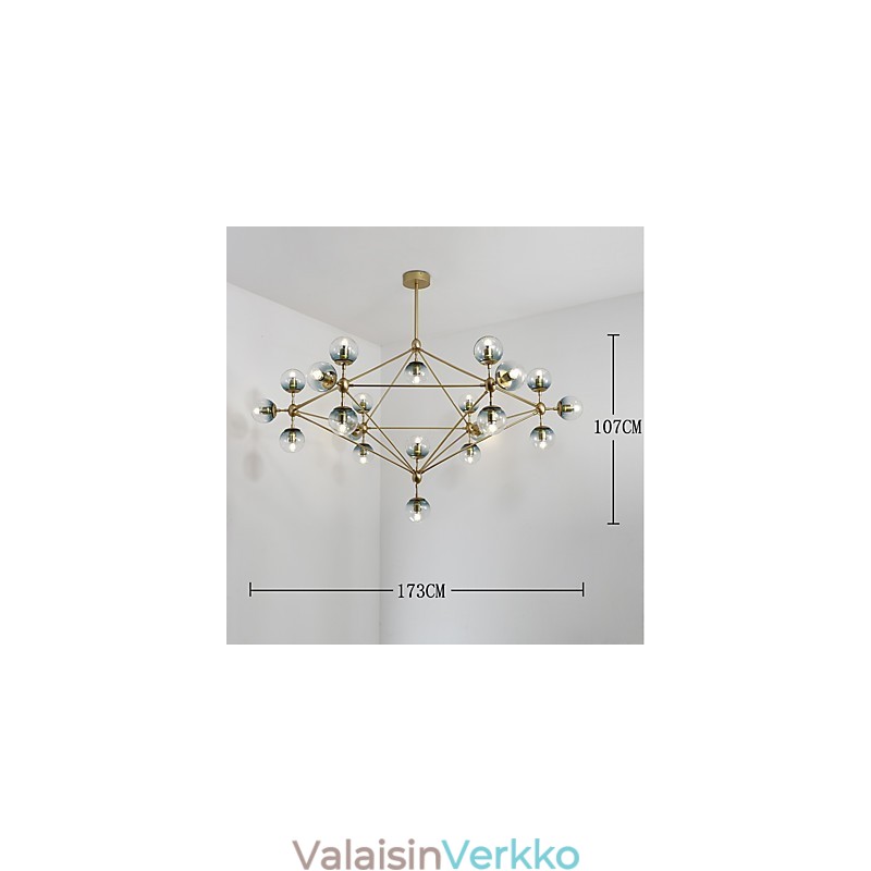Twenty_one Light Postmoderni Eurooppa -tyyli Modo Metallilasiriippuvalaisin Aula Koristele teollinen kattokruunu lamppu