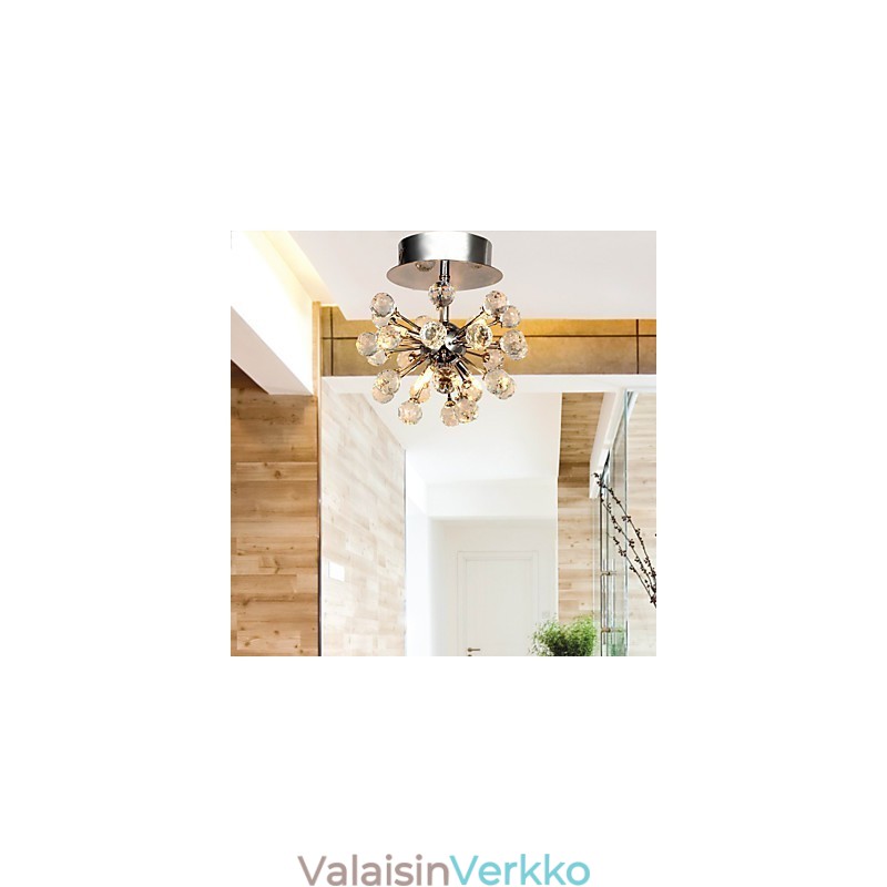 Moderni nykyaikainen Crystal Mini Style kromimetallikattokruunu uppoasennus