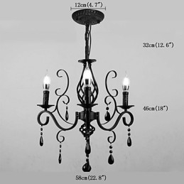 Crystal Lamp 3 Light moderni yksinkertainen uutuus valaisimet