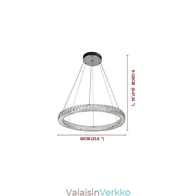 Himmennettävä rengas kattovalaisin riippuvalaisin Moderni kattokruunu valaistus sisävalaisin kaukosäätimellä