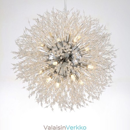 Ilotulitus Globe Dandelion Chrome Feature Crystal Metal Kattokruunu Ilotulitus Globe Dandelion Chrome Feature Crystal Metal Kattokruunu