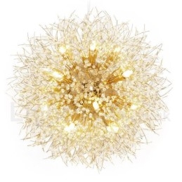 Ilotulitus Globe Dandelion Chrome Feature Crystal Metal Kattokruunu