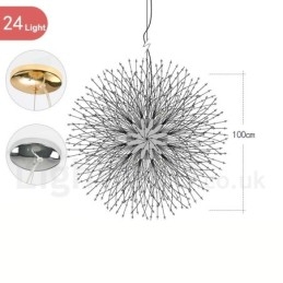 Ilotulitus Globe Dandelion Chrome Feature Crystal Metal Kattokruunu