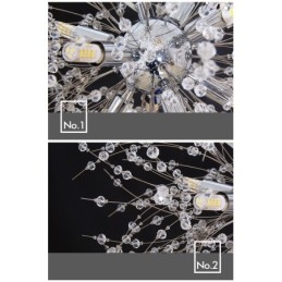 Ilotulitus Globe Dandelion Chrome Feature Crystal Metal Kattokruunu