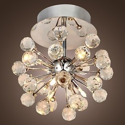 Moderni nykyaikainen Crystal Mini Style kromimetallikattokruunu uppoasennus