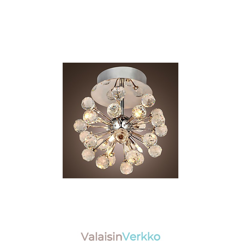 Moderni nykyaikainen Crystal Mini Style kromimetallikattokruunu uppoasennus