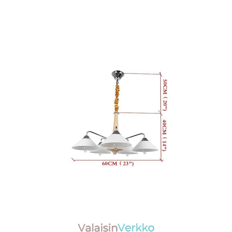 5 Vaalea moderni nykyaikainen kattokruunu