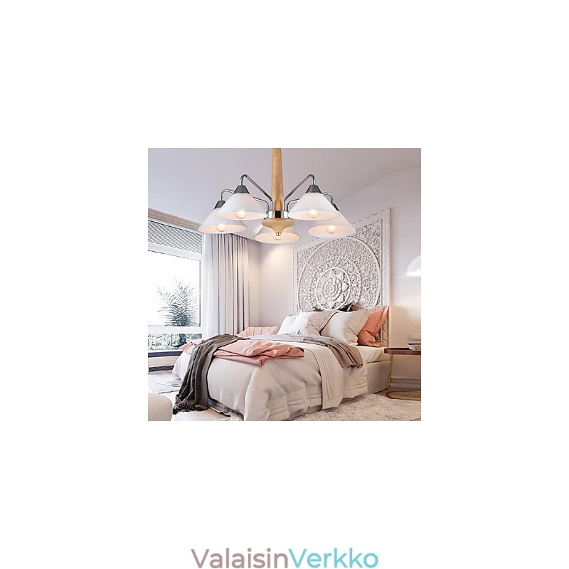 5 Vaalea moderni nykyaikainen kattokruunu