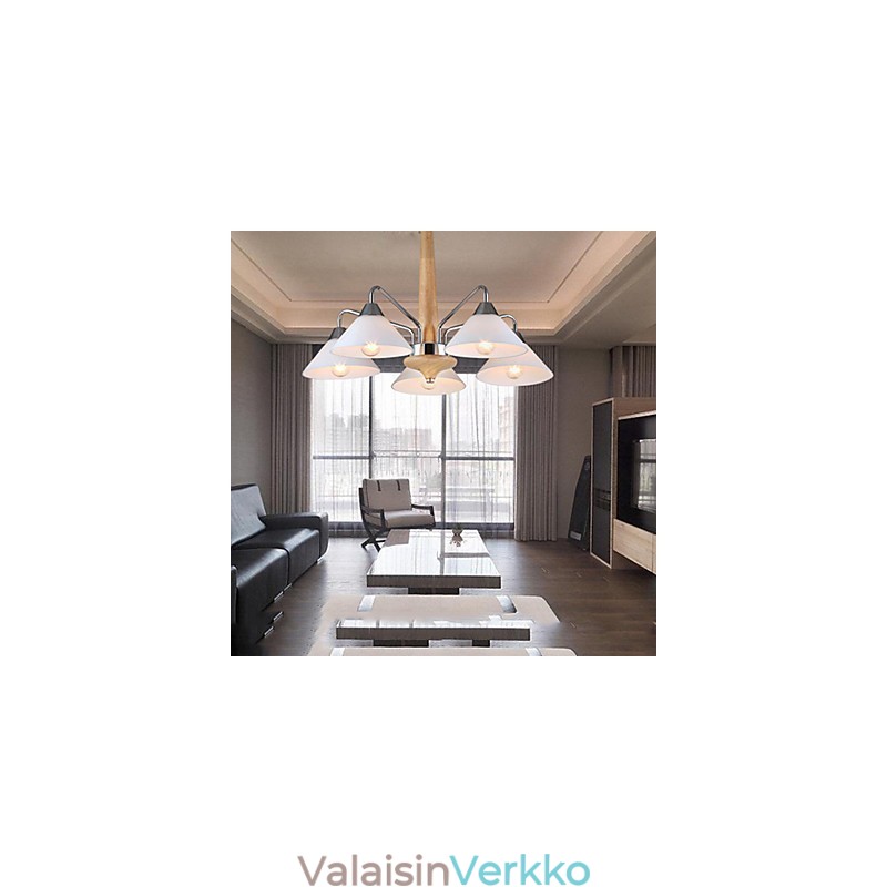 5 Vaalea moderni nykyaikainen kattokruunu