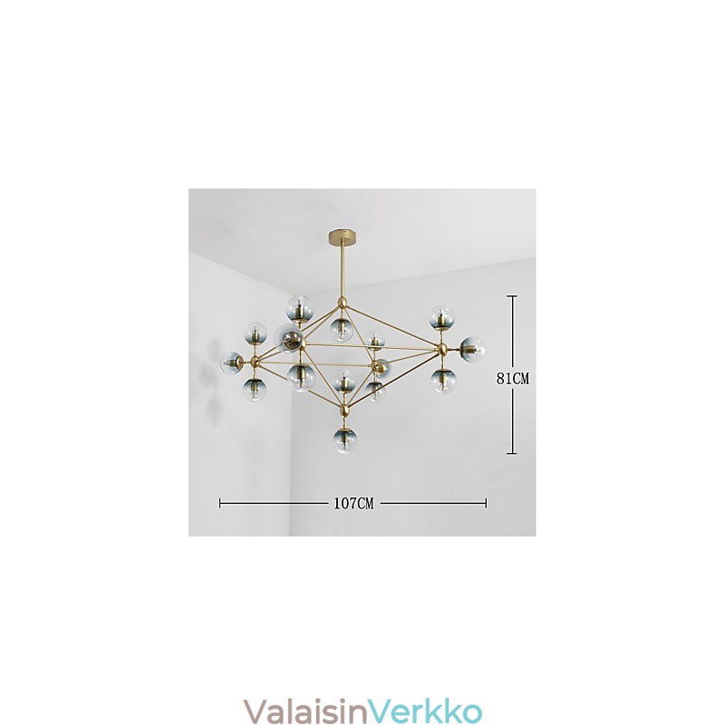 Viisitoista kevyttä postmodernia eurooppalaista tyyliä Modo metallilasiriippuvalaisin eteinen Koristele teollinen kattokruunu lamppu