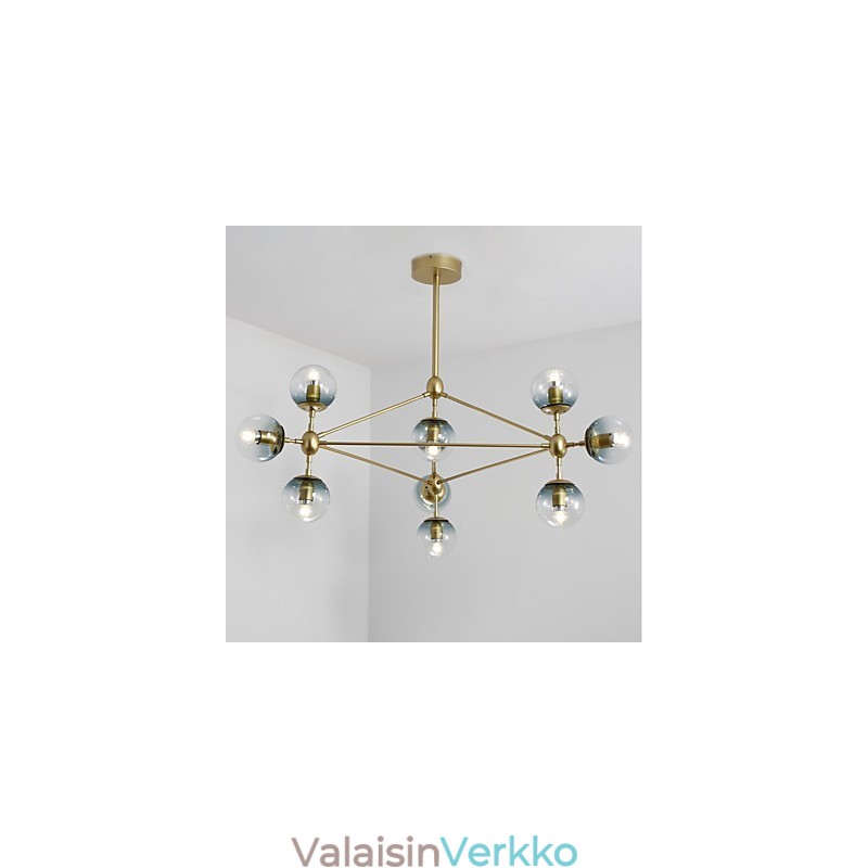 Kymmenen valoa postmoderni eurooppalaistyylinen Modo metallilasiriippuvalaisin eteinen Koristele teollinen kattokruunu lamppu
