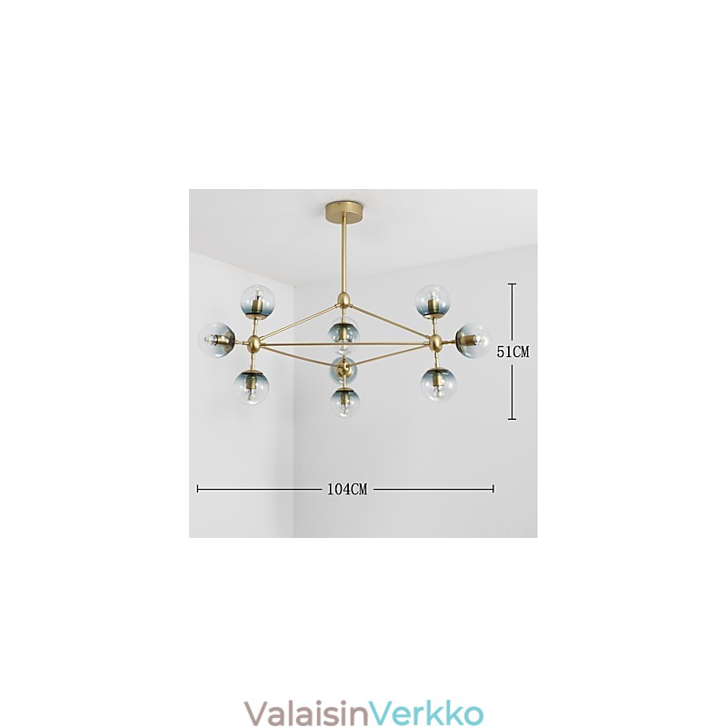 Kymmenen valoa postmoderni eurooppalaistyylinen Modo metallilasiriippuvalaisin eteinen Koristele teollinen kattokruunu lamppu
