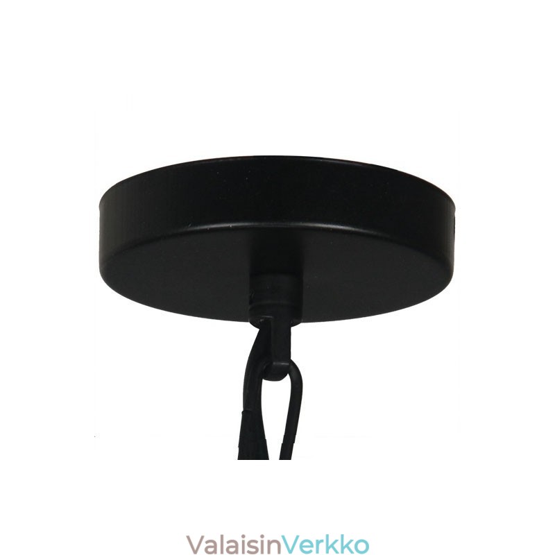 Vintage metallinen riippuvalaisin lasivarjostimella